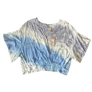 Surf Gypsy Pastel Purple Blue Cream Tie Dye Blouse